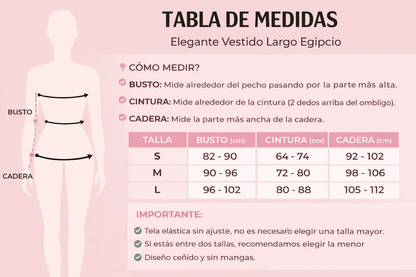 Vestido largo elegante Egipcio zymplux