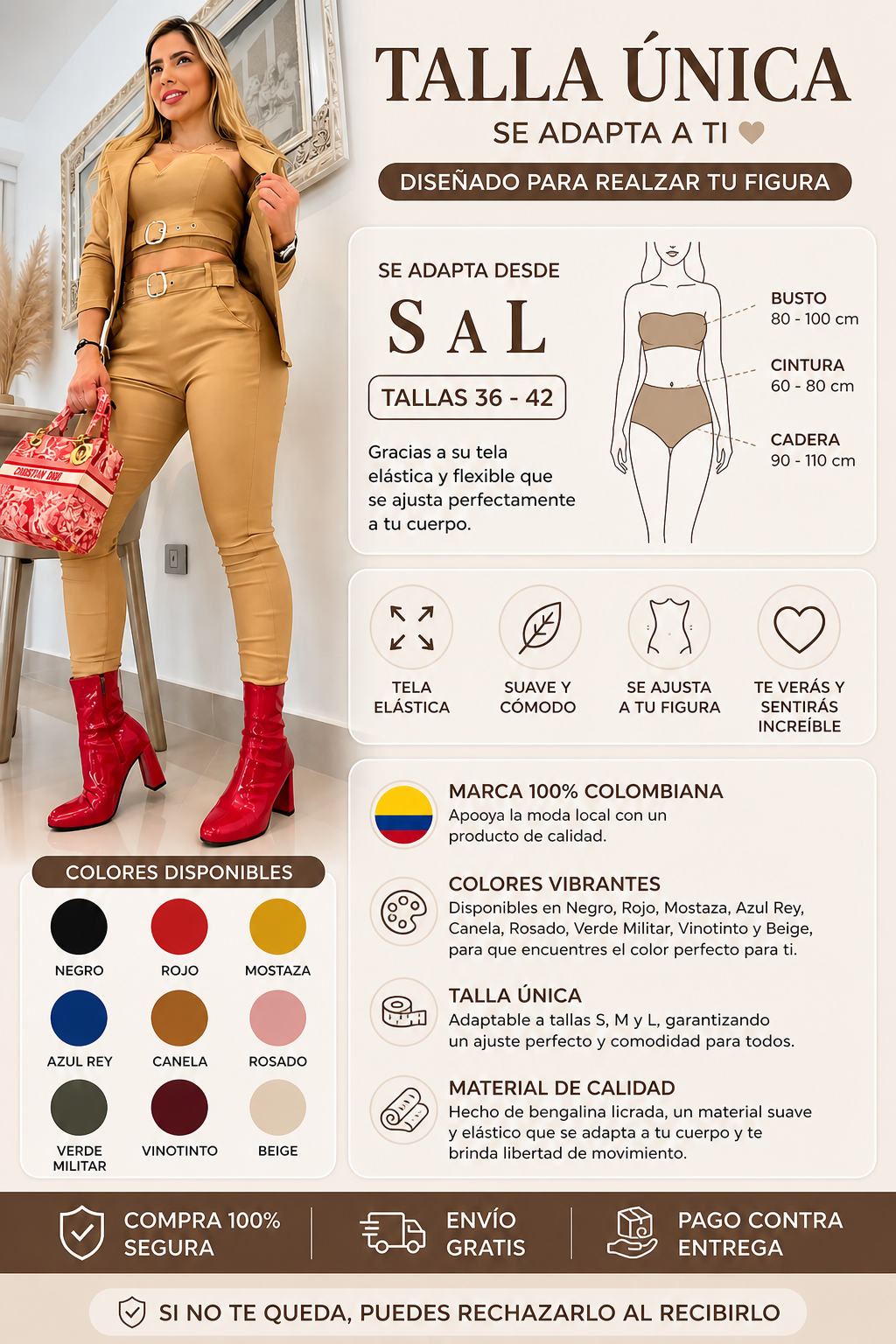 Conjunto 3 Piezas Elegante para Mujer