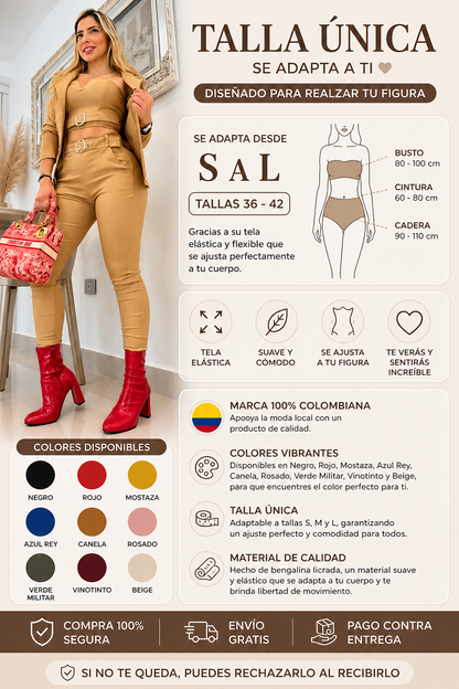 Conjunto 3 Piezas Elegante para Mujer