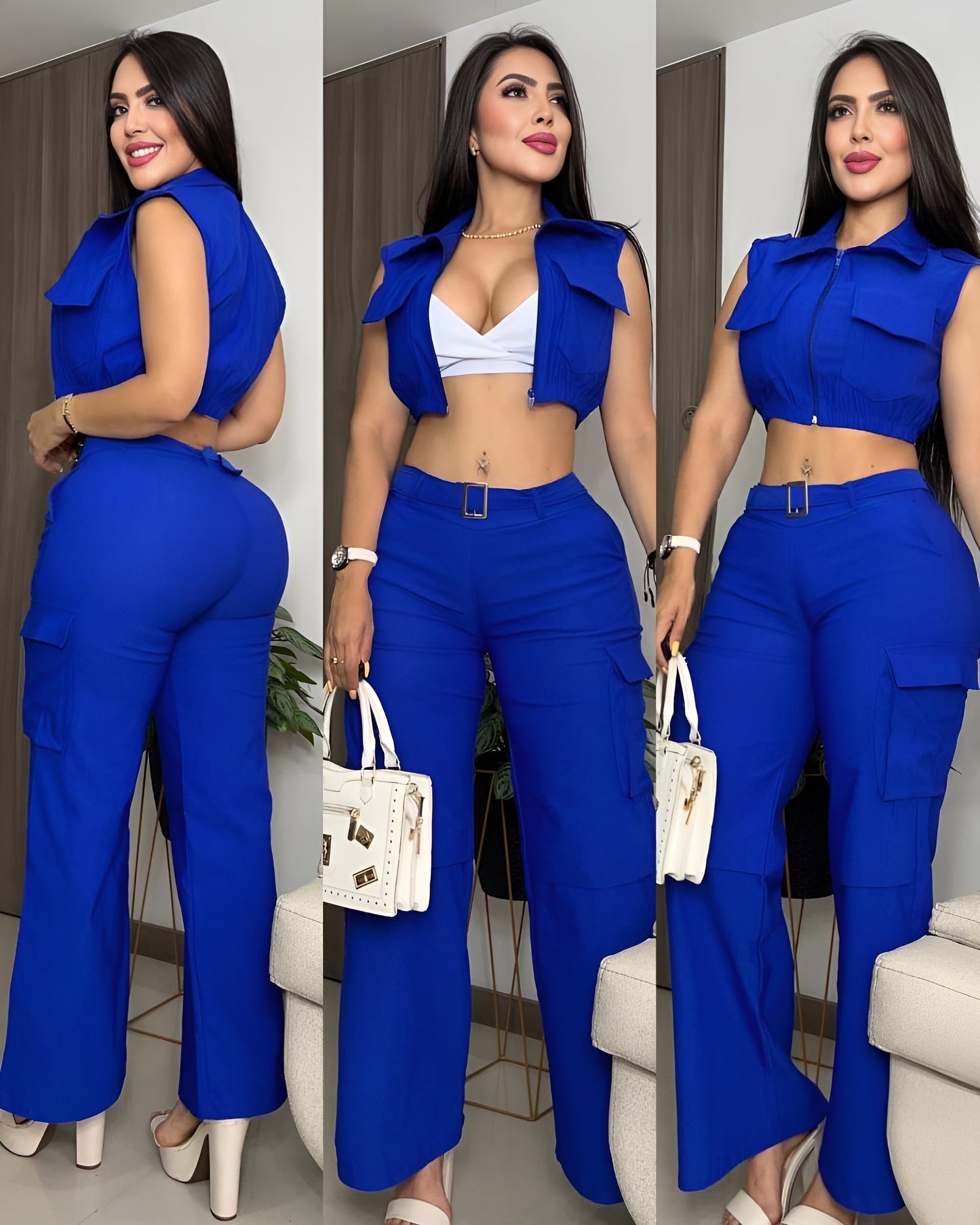 Conjunto Elegante 3 Piezas – Top, Chaleco y Pantalón zymplux